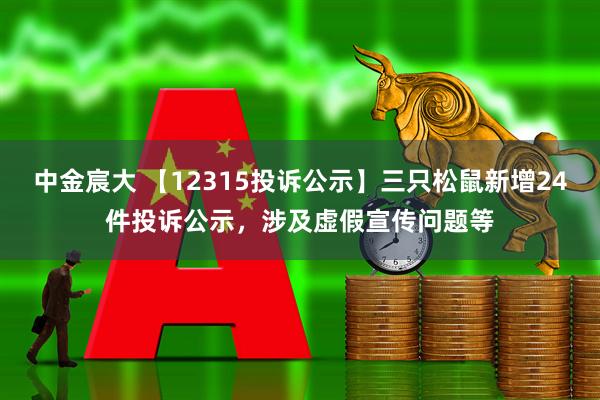中金宸大 【12315投诉公示】三只松鼠新增24件投诉公示，涉及虚假宣传问题等