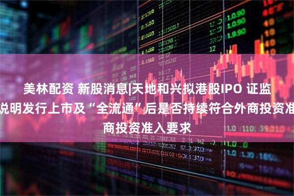 美林配资 新股消息|天地和兴拟港股IPO 证监会要求说明发行上市及“全流通”后是否持续符合外商投资准入要求